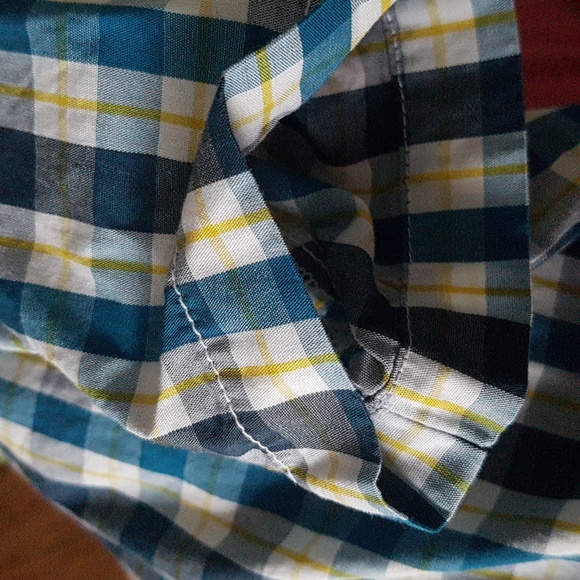 Tommy Bahama Cotton Blue White Yellow Check Button Down Shirt Boys Sz 18 Months - Picture 12 of 16